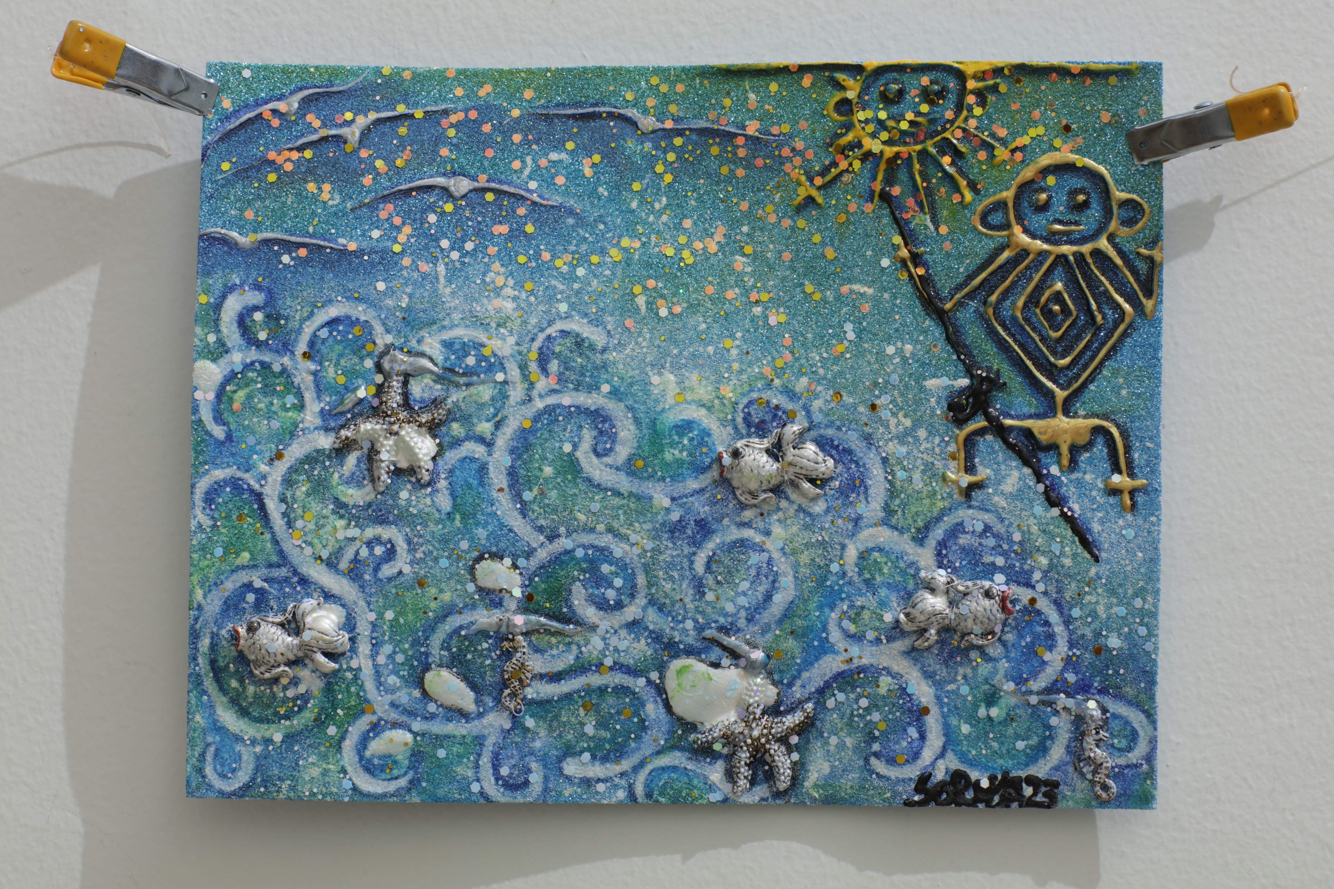 Cazador y Guerrero — obra de Soraya Santana, serie Arte Rupestre Taíno Contemporáneo